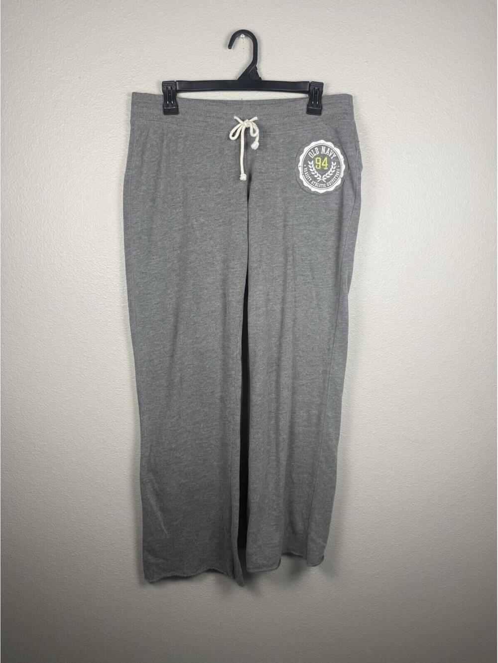 Old Navy Sweatpants Womens Medium Gray Fleece Lined Lounge Pants Drawstring